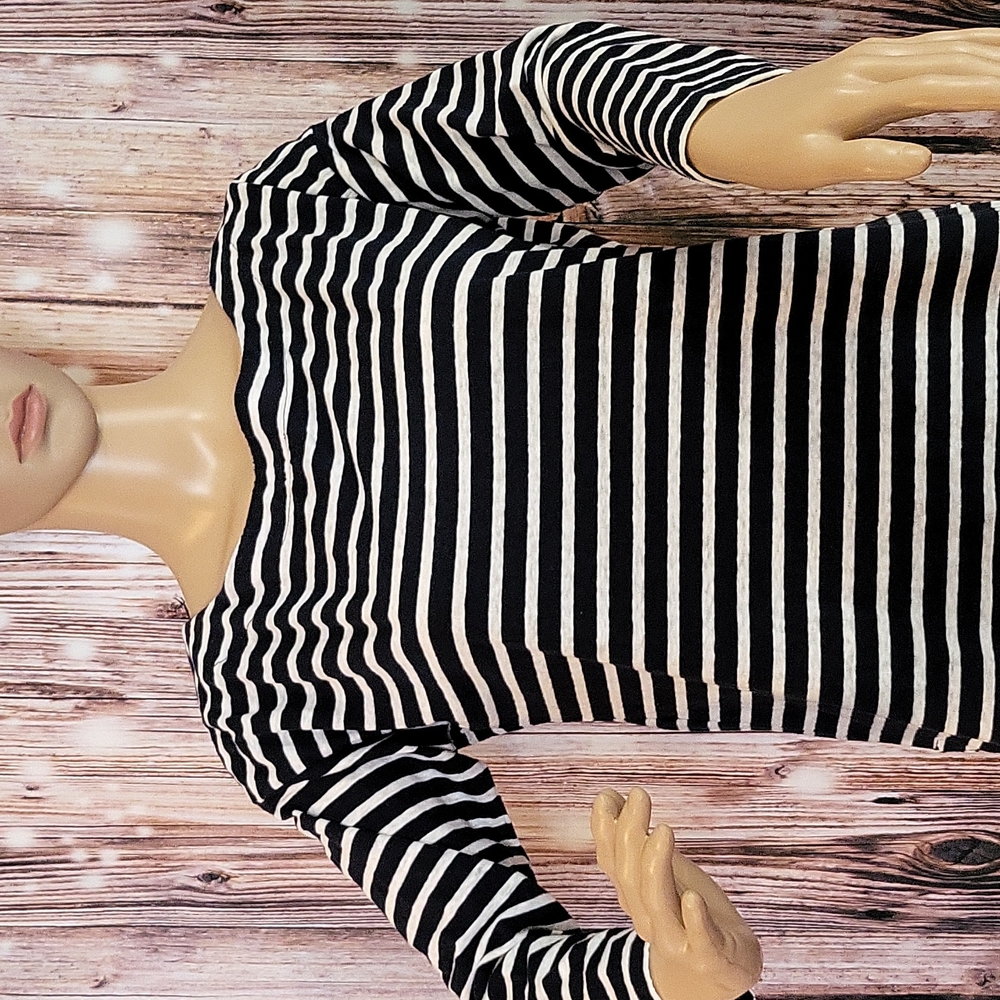 J.Crew Women's Long Sleeve White & Navy Striped Top Size S - Picture 3 of 11